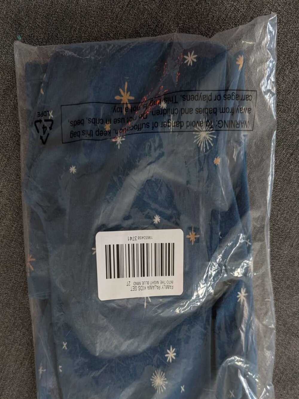 Soma 2T toddler Long Sleeve Pant Pajama Set - Teal Stars